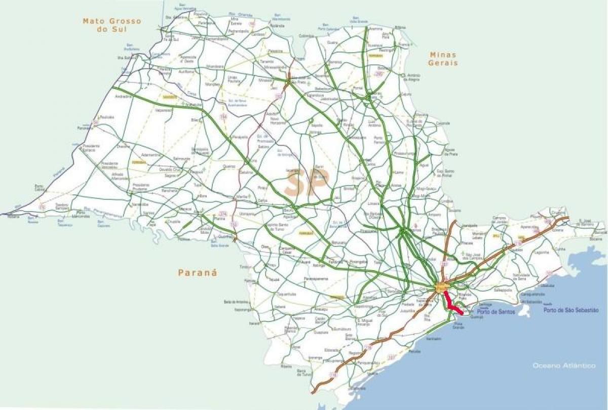 Kaart van Anchieta snelweg - SP 150