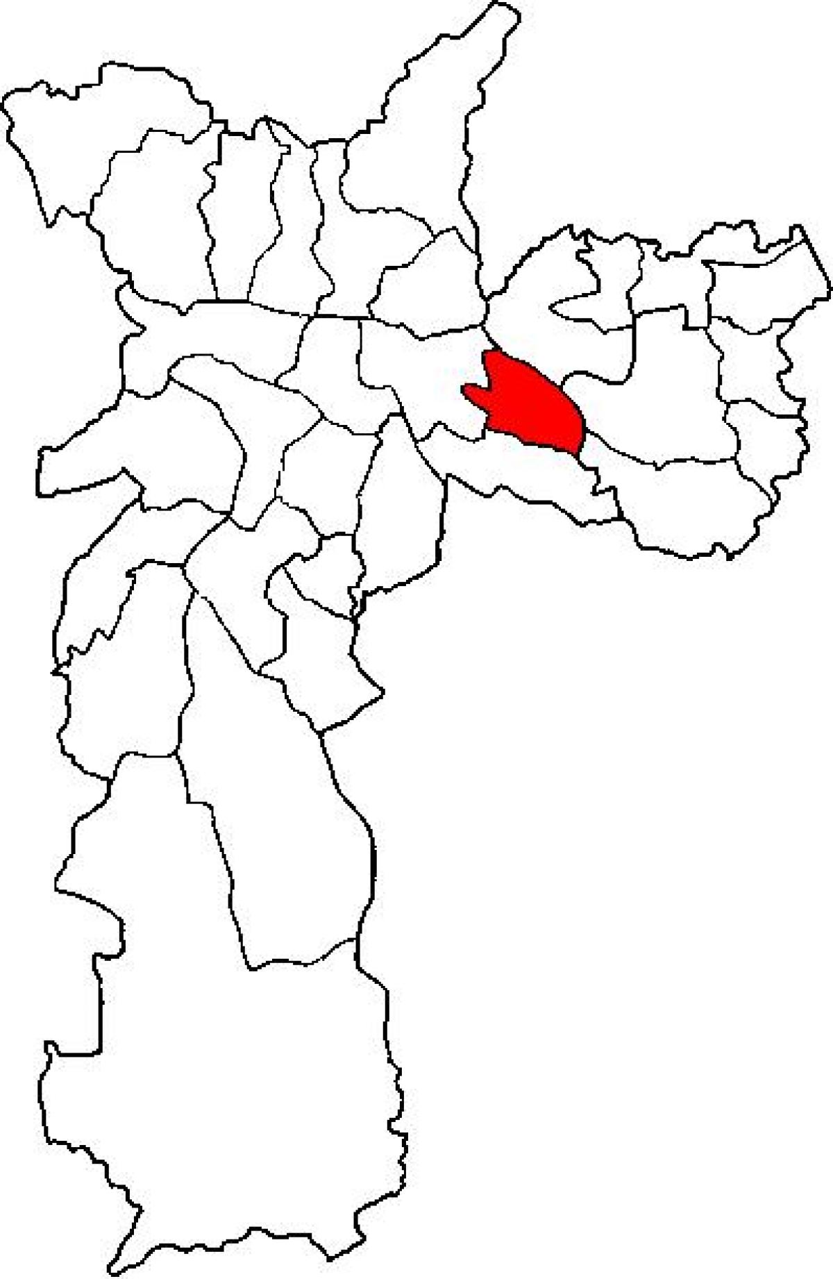 Kaart van Aricanduva-Vila Formosa sub-prefektuur São Paulo