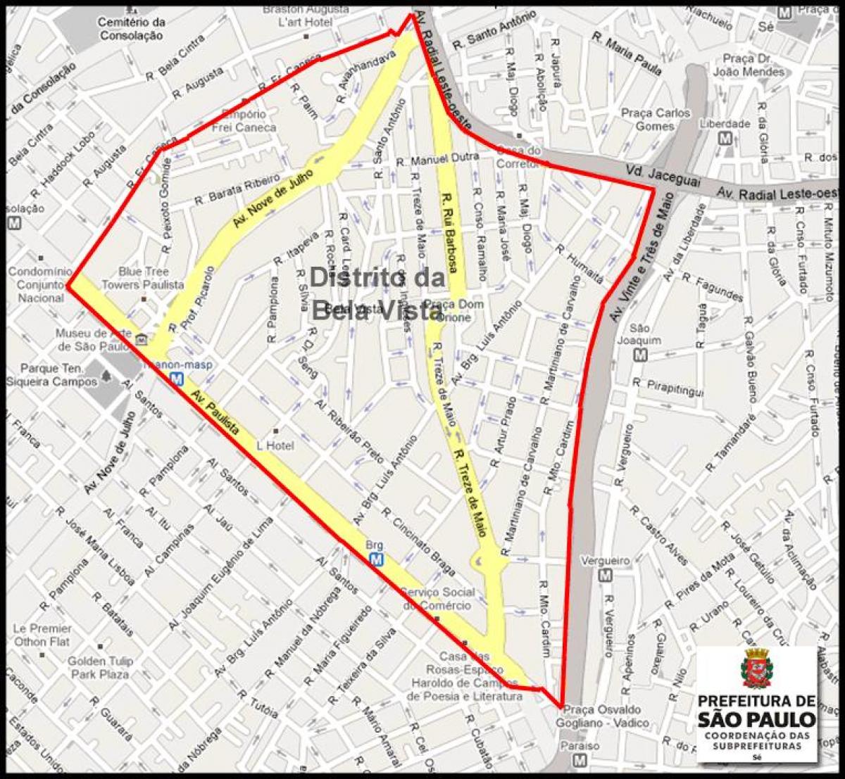 Kaart van Bela Vista São Paulo