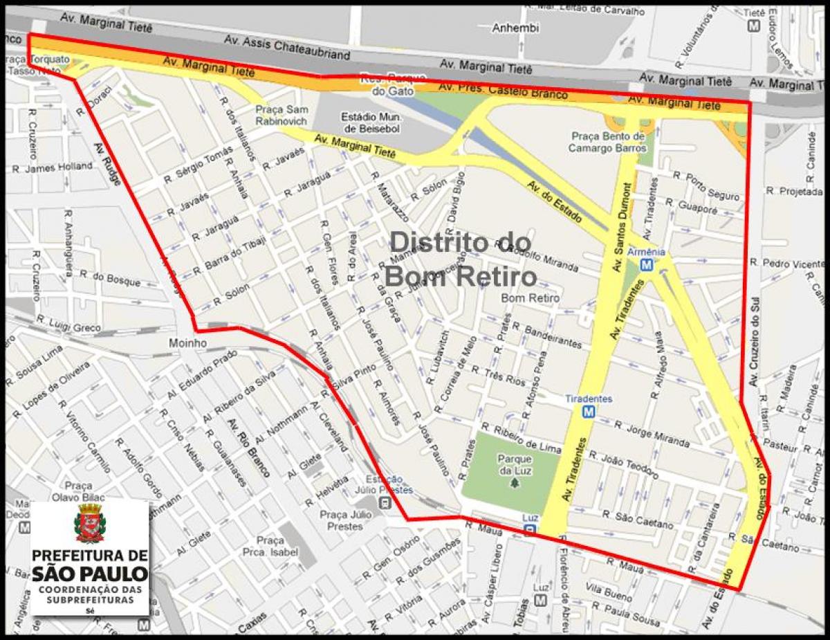 Kaart van die Bom Bewoon São Paulo