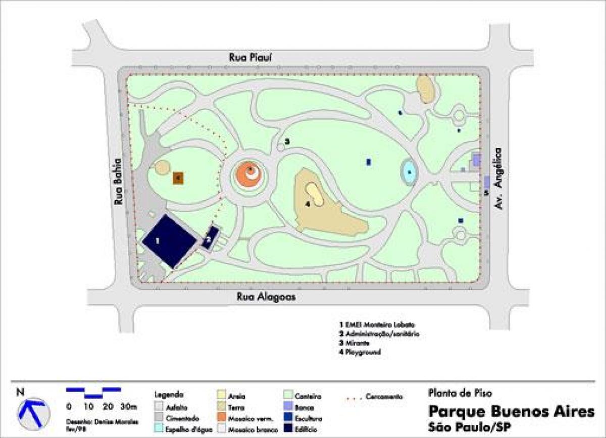 Kaart van Buenos Aires São Paulo park