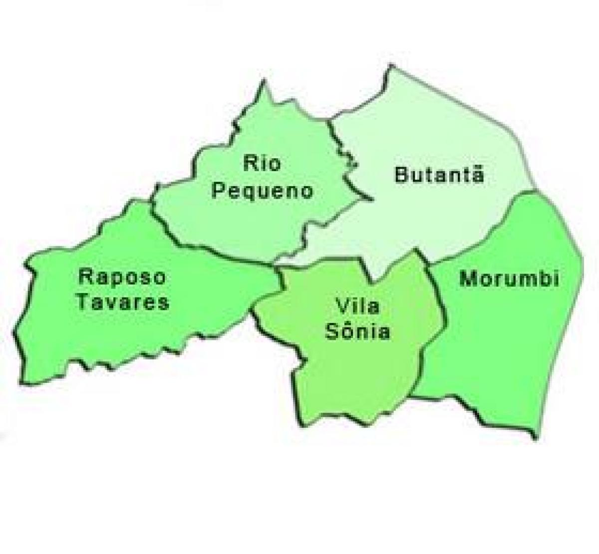Kaart van Butantã sub-prefektuur