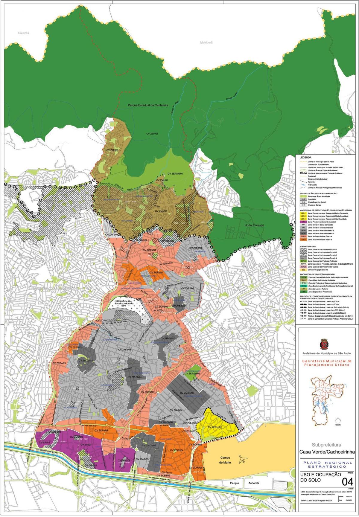 Kaart van Casa Verde São Paulo - Besetting van die grond