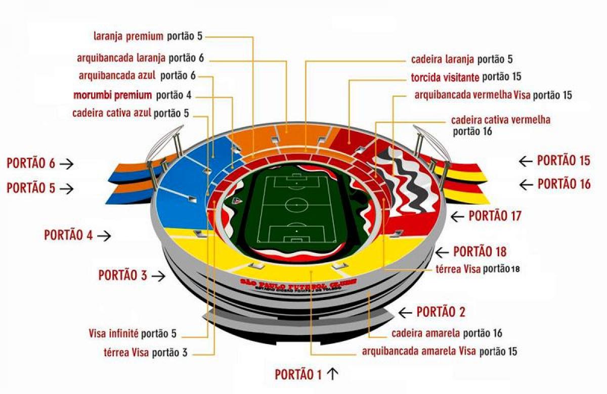 Kaart van Cícero-Pompeu-de-Toledo stadion