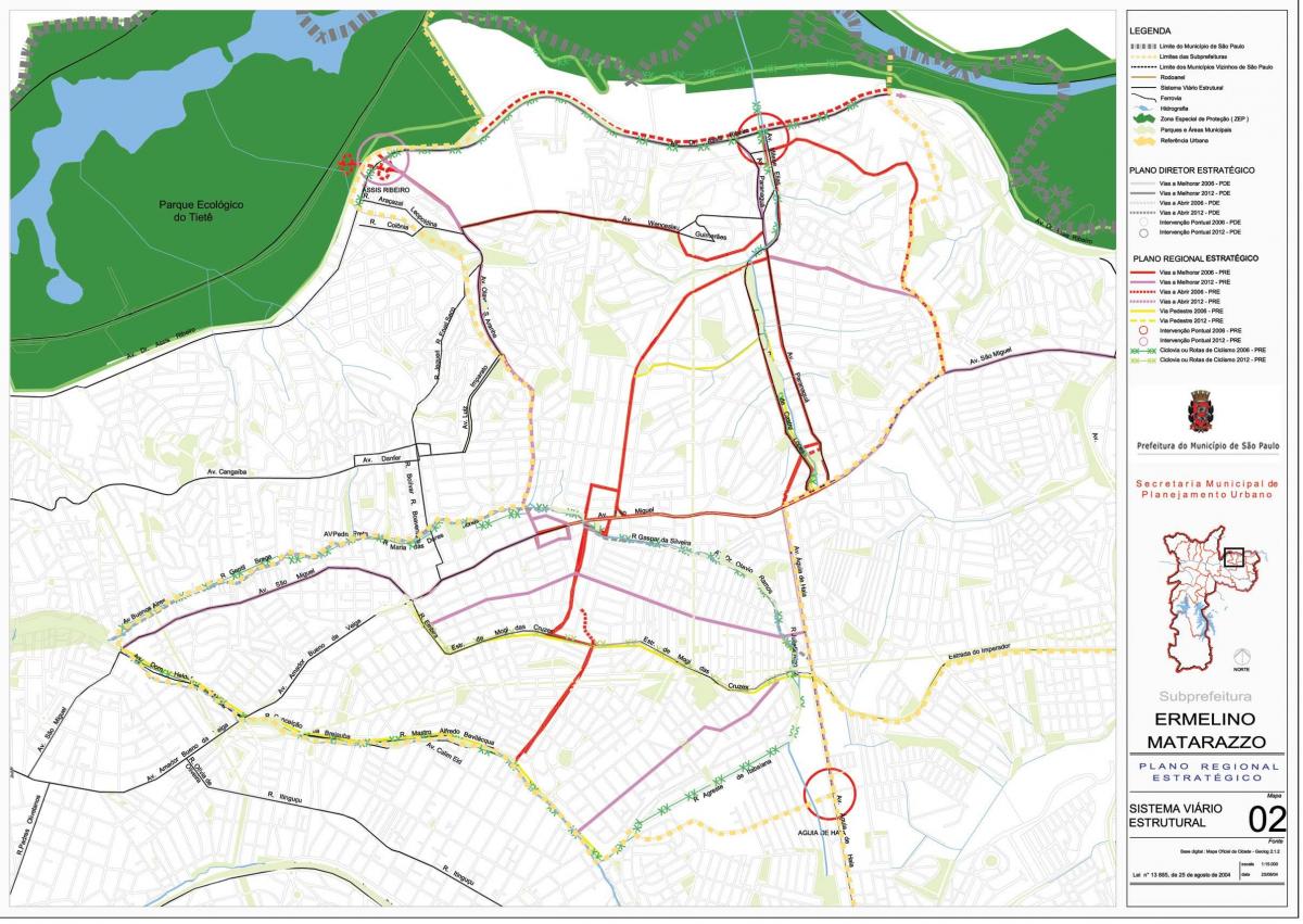 Kaart van Ermelino Matarazzo São Paulo - Paaie