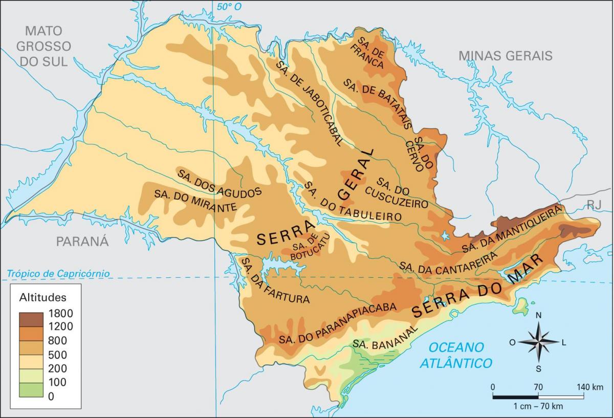 Kaart van geografiese São Paulo