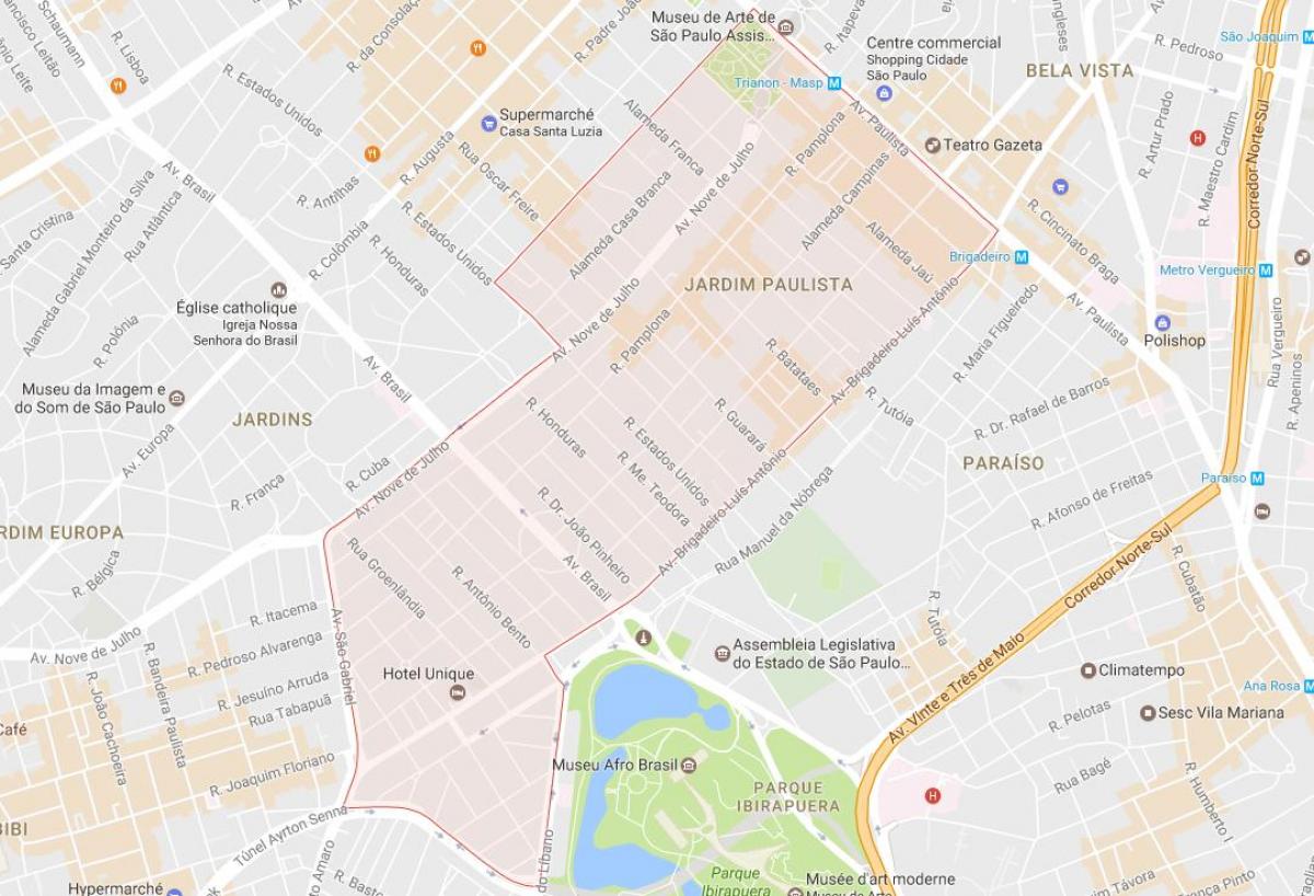 Kaart van Jardim Paulista São Paulo