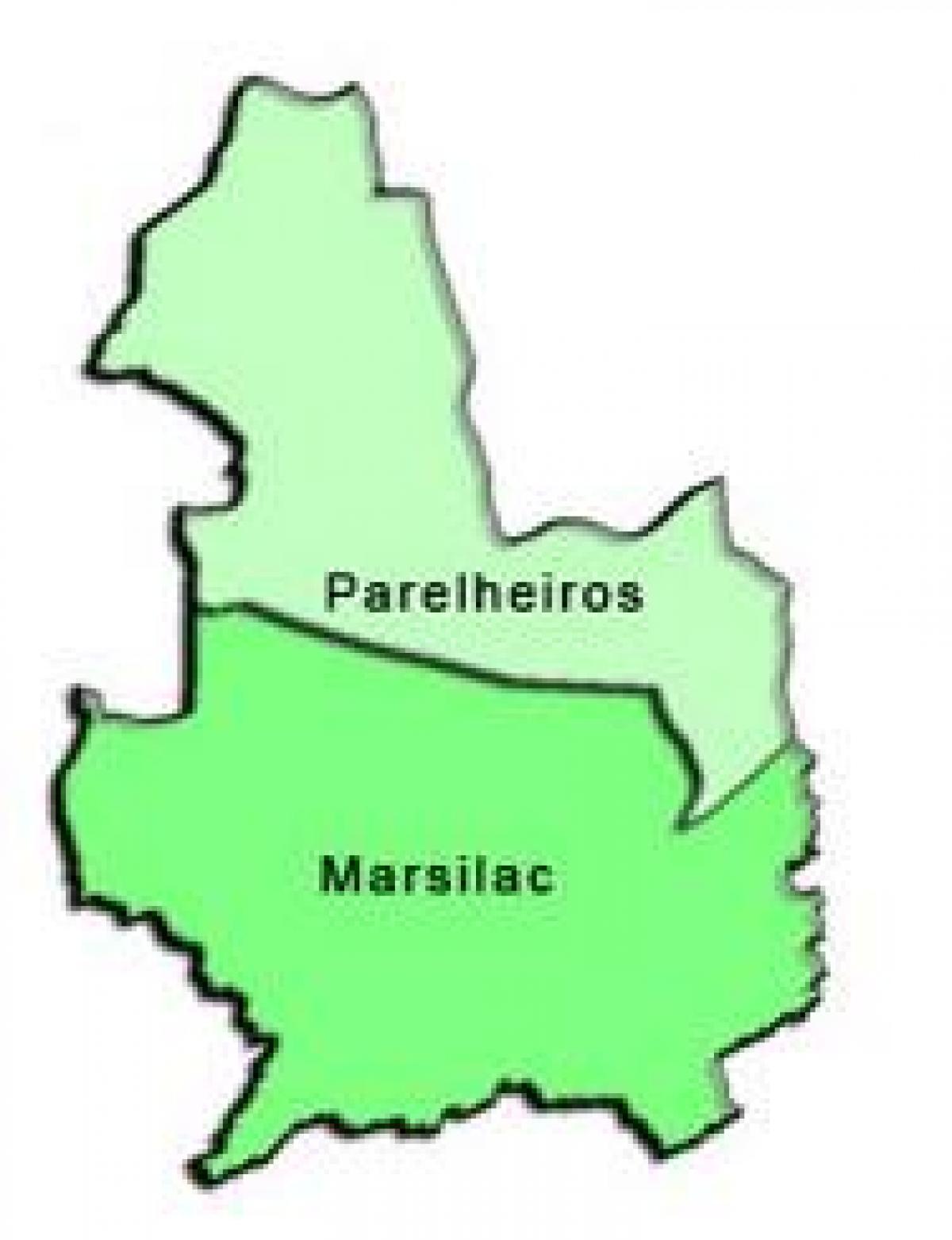 Kaart van Parelheiros sub-prefektuur