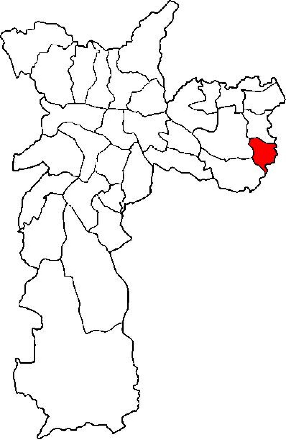 Kaart van die Plek Tiradentes sub-prefektuur São Paulo
