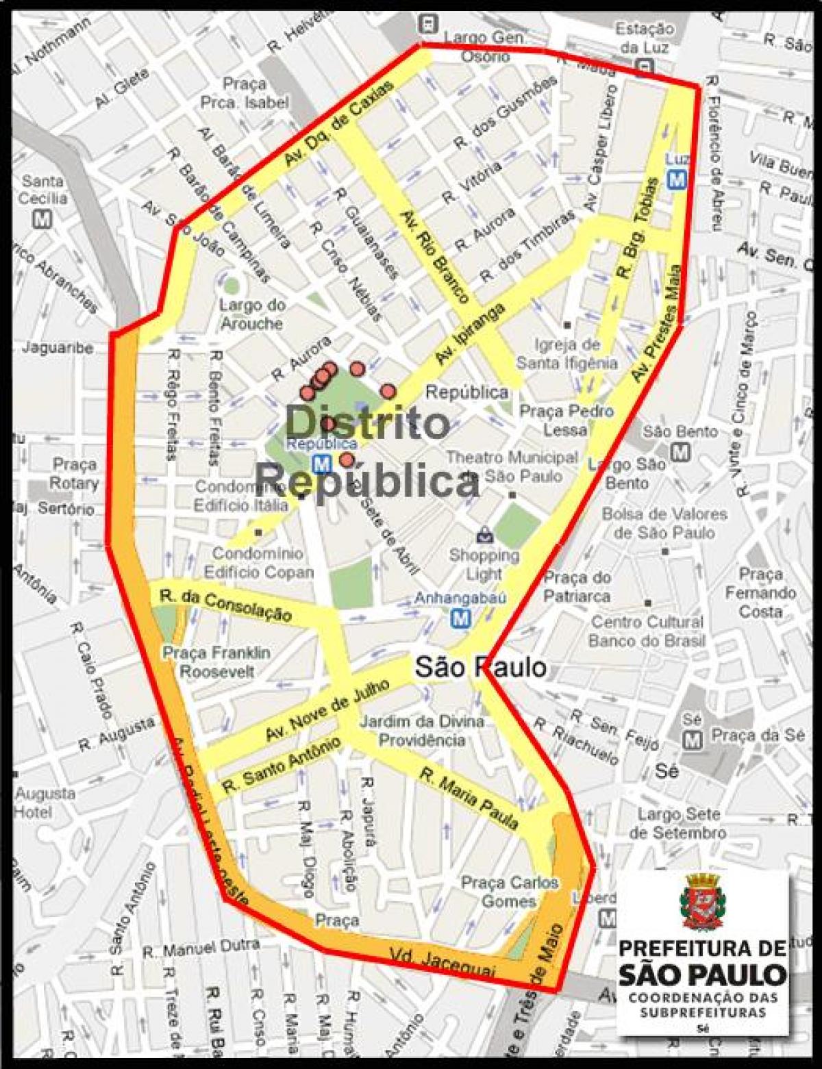 Kaart van República São Paulo