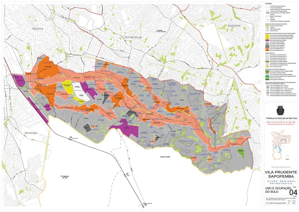 Kaart van Sapopembra São Paulo - Besetting van die grond