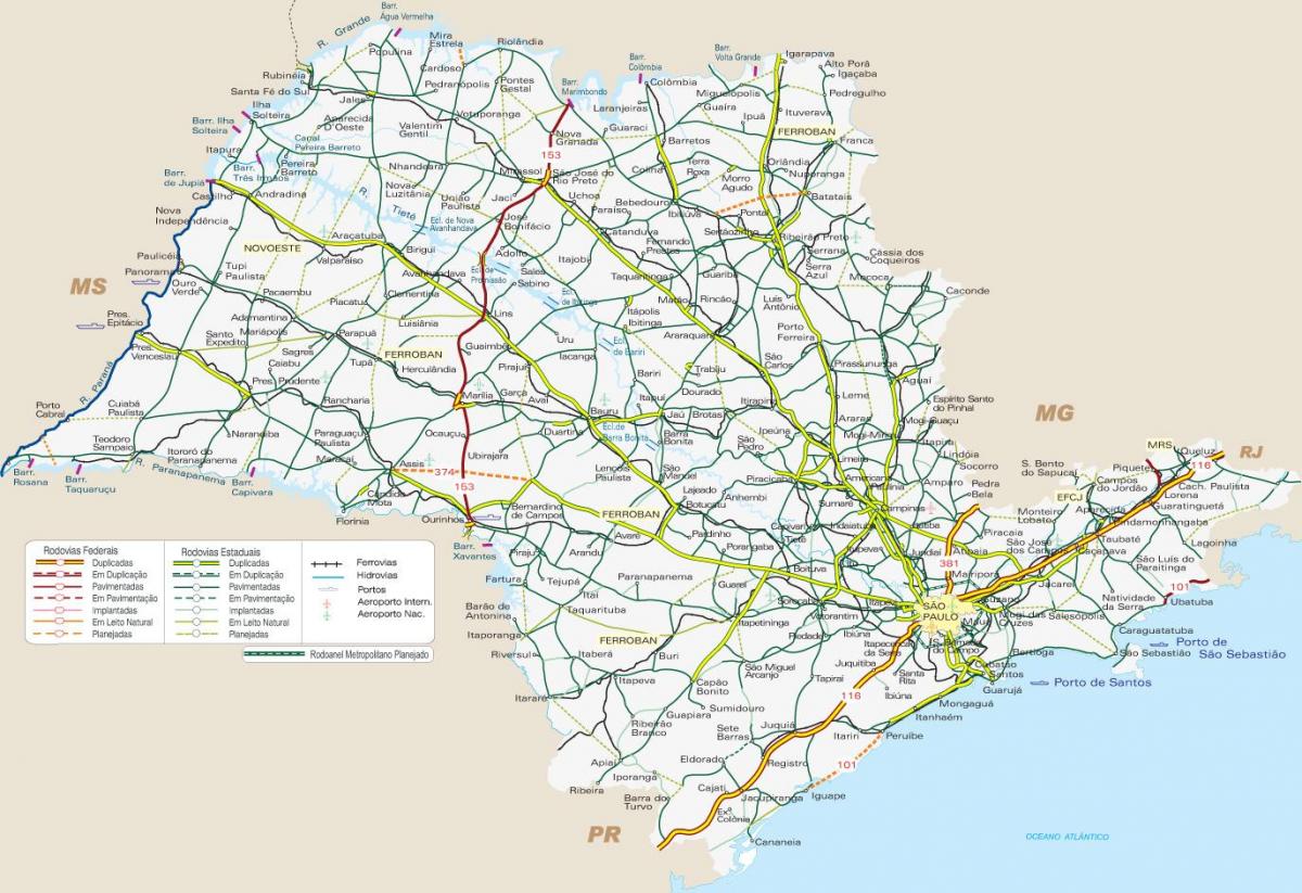 Kaart van SP vervoer