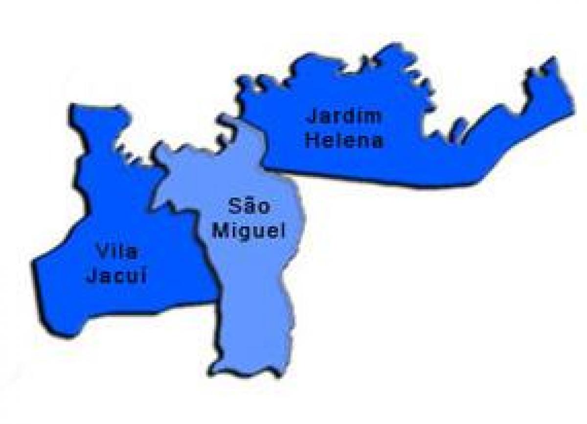 Kaart van São Miguel Paulista sub-prefektuur