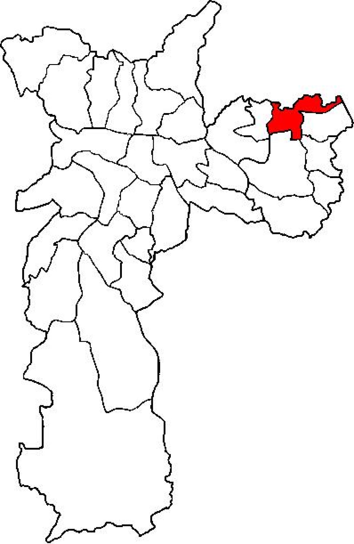 Kaart van São Miguel Paulista sub-prefektuur São Paulo