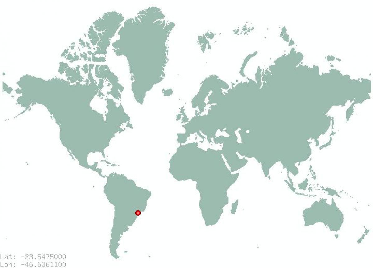 Kaart van São Paulo in die wêreld