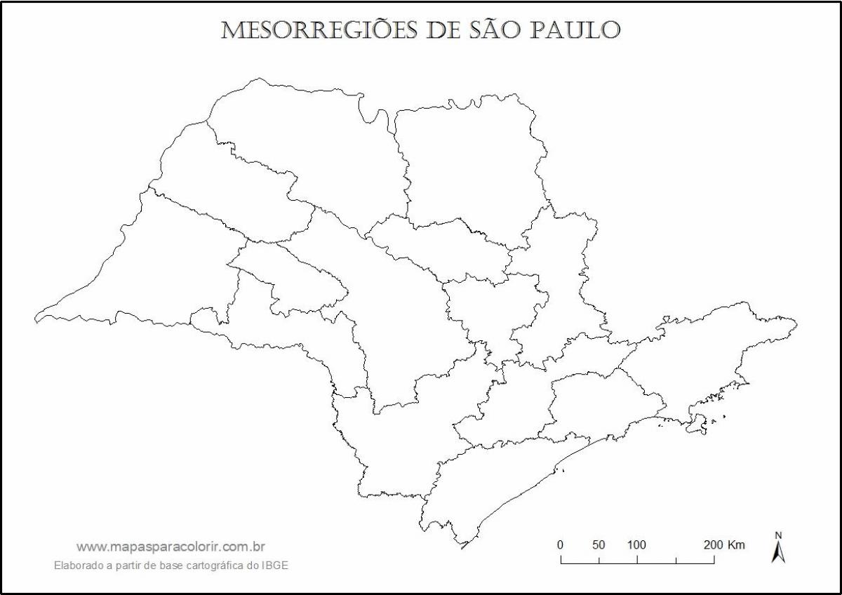 Kaart van São Paulo maagd - streke