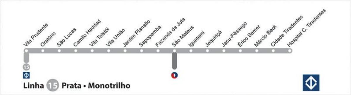 Kaart van São Paulo metro - Line 15 - Silwer