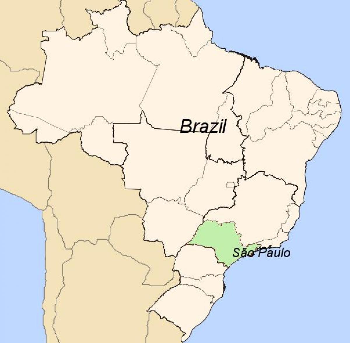 Kaart van São Paulo in Brasilië