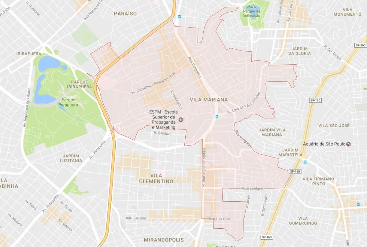 Kaart van Vila Mariana São Paulo
