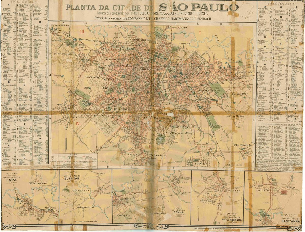 Kaart van die voormalige São Paulo - 1913