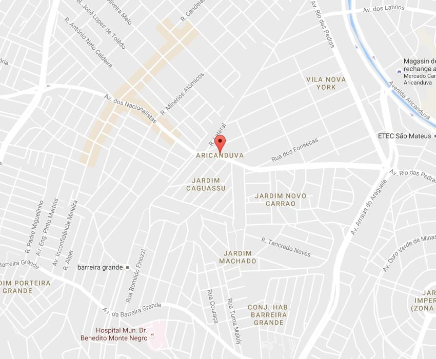 Kaart van Aricanduva São Paulo
