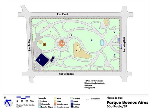 Kaart van Buenos Aires São Paulo park