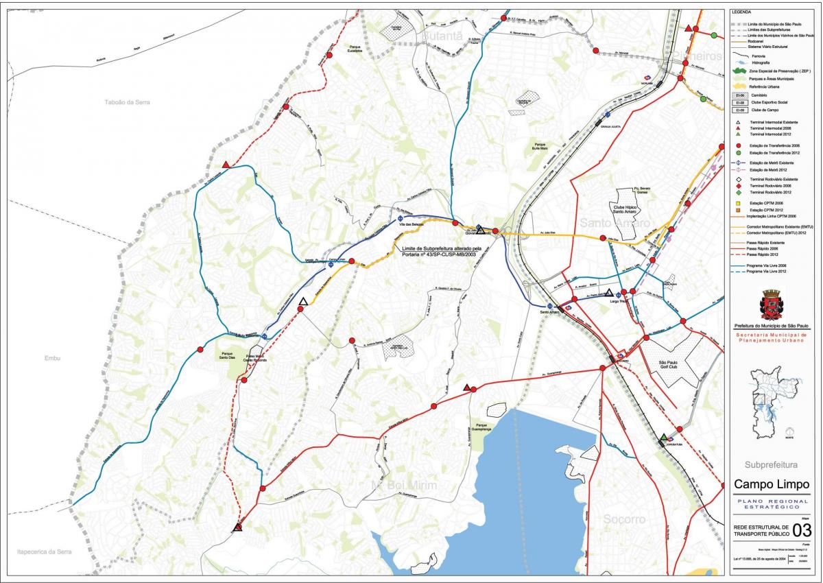 Kaart van Campo Limpo São Paulo - Openbare vervoer