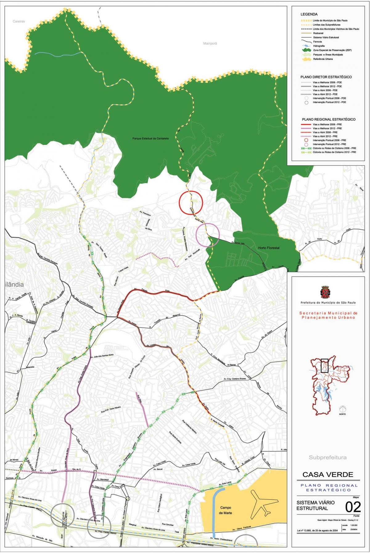 Kaart van Casa Verde São Paulo - Paaie
