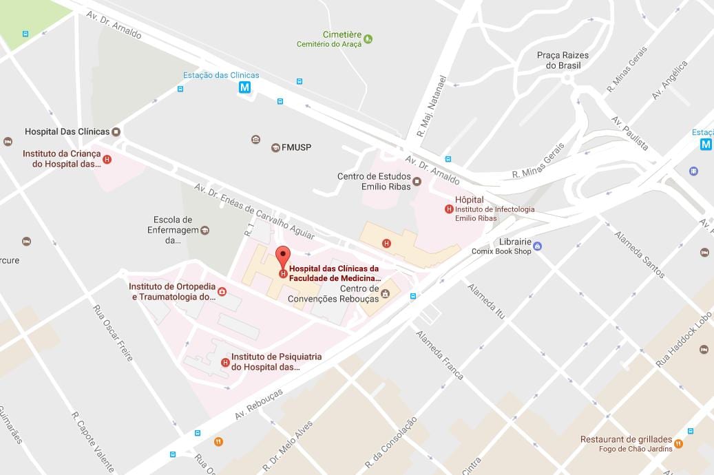 Kaart van Clínicas hospitaal