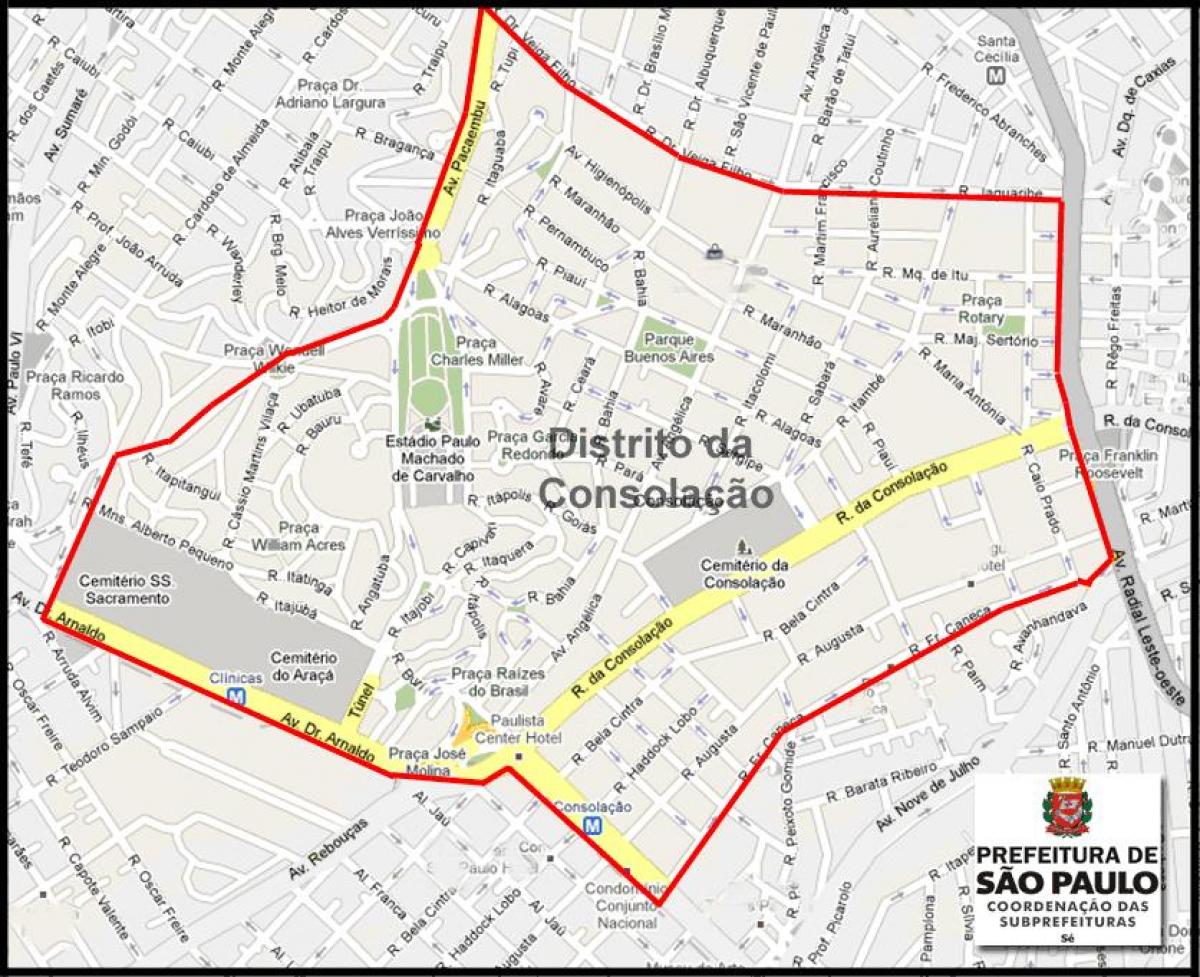 Kaart van Consolação São Paulo