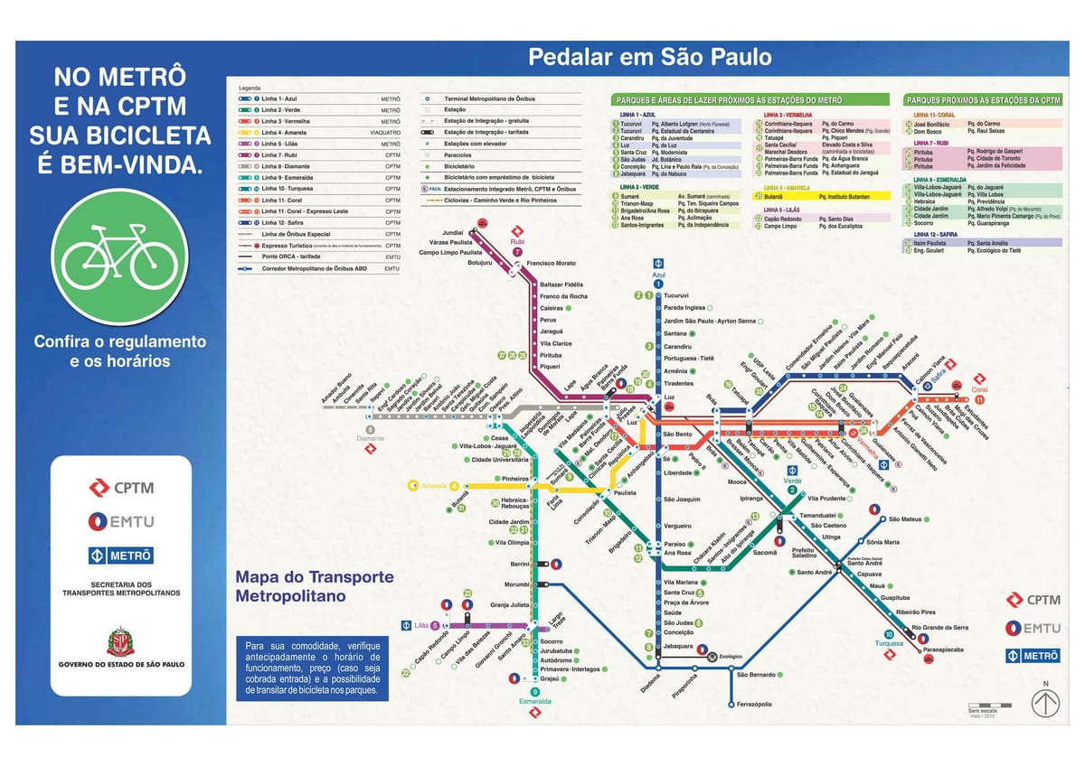 Kaart van fietsry gids São Paulo