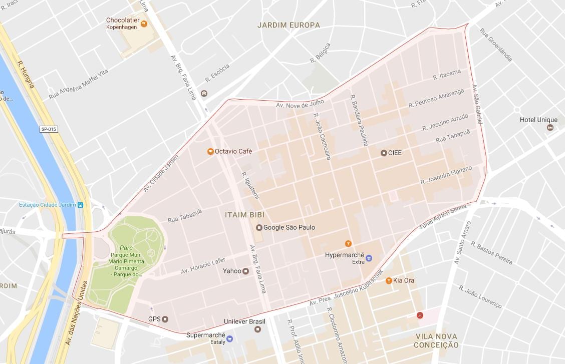 Kaart van Itaim Bibi São Paulo