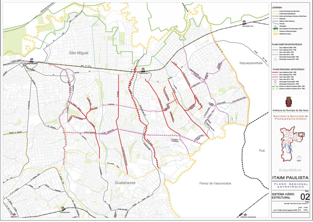 Kaart van Itaim Paulista - Vila Curuçá São Paulo - Paaie