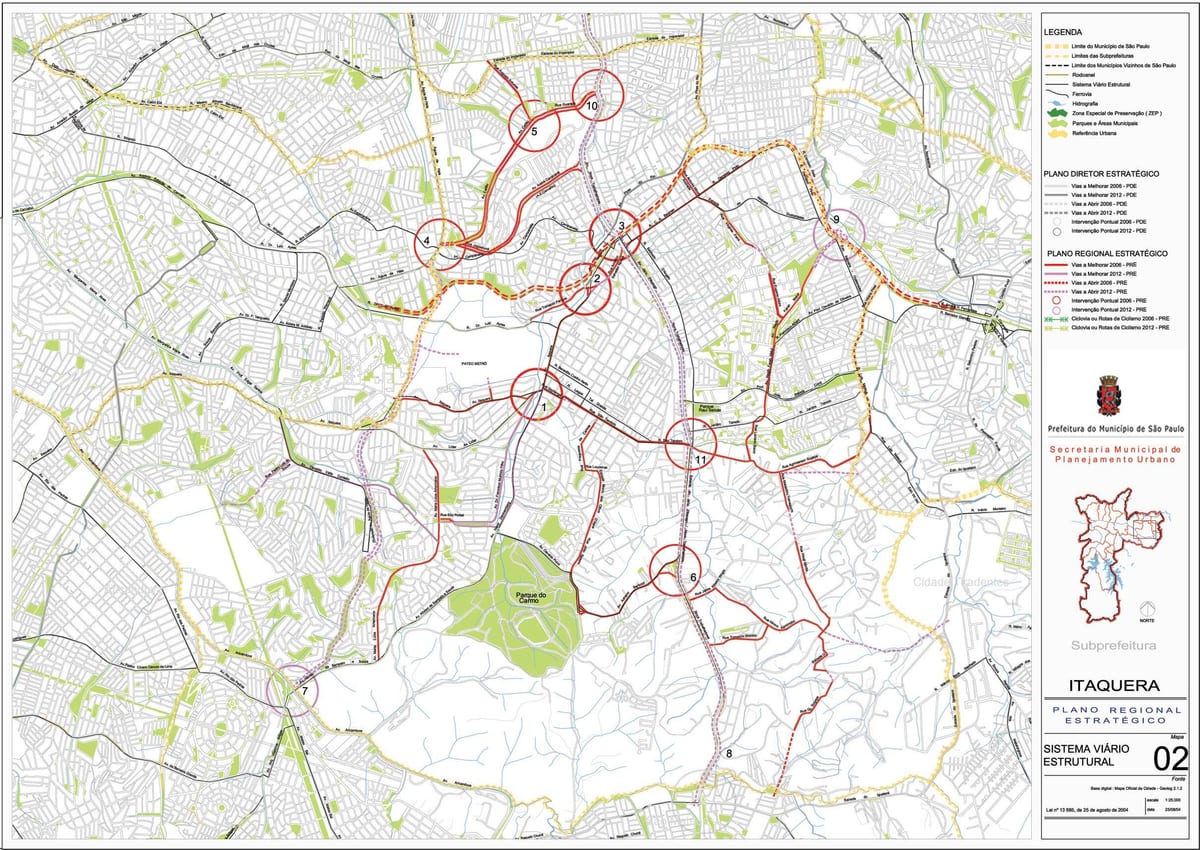 Kaart van Itaquera São Paulo - Paaie