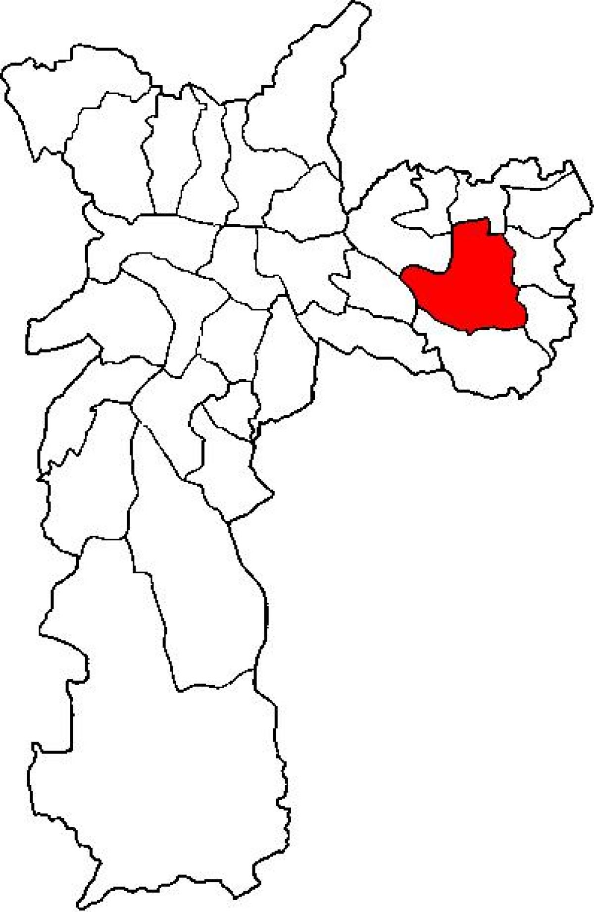 Kaart van Itaquera sub-prefektuur São Paulo