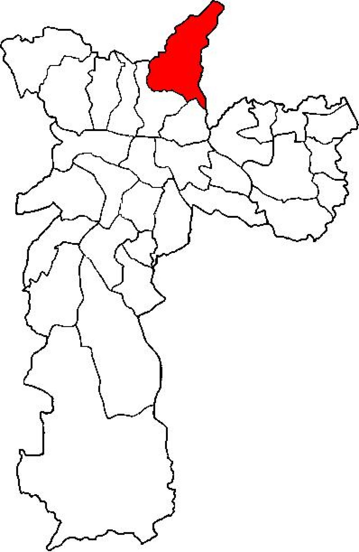 Kaart van Jaçanã-Tremembé sub-prefektuur São Paulo