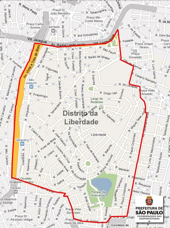 Kaart van Liberdade São Paulo