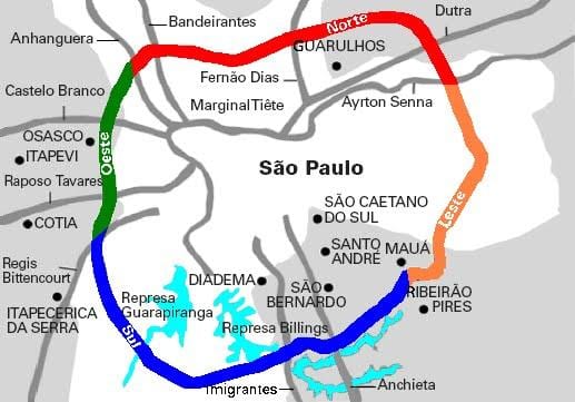 Kaart van Mário Covas snelweg - SP 21