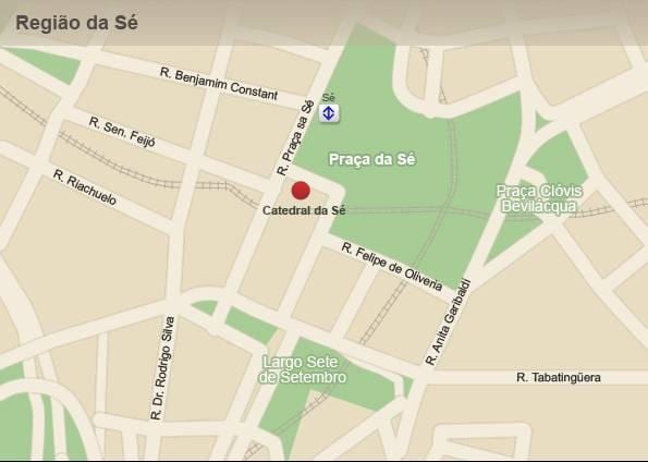 Kaart van die metropolitaanse katedraal van São Paulo