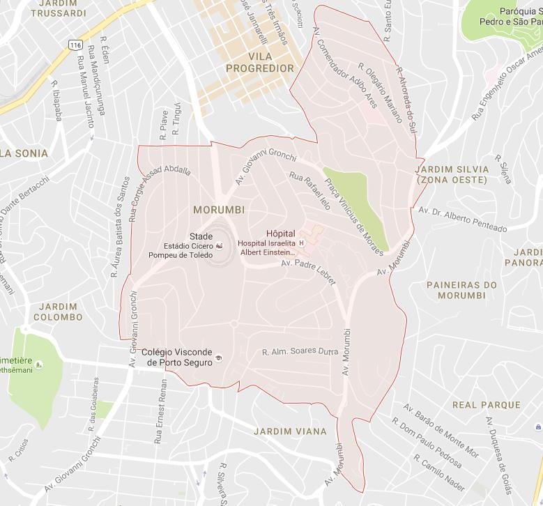 Kaart van Morumbi São Paulo
