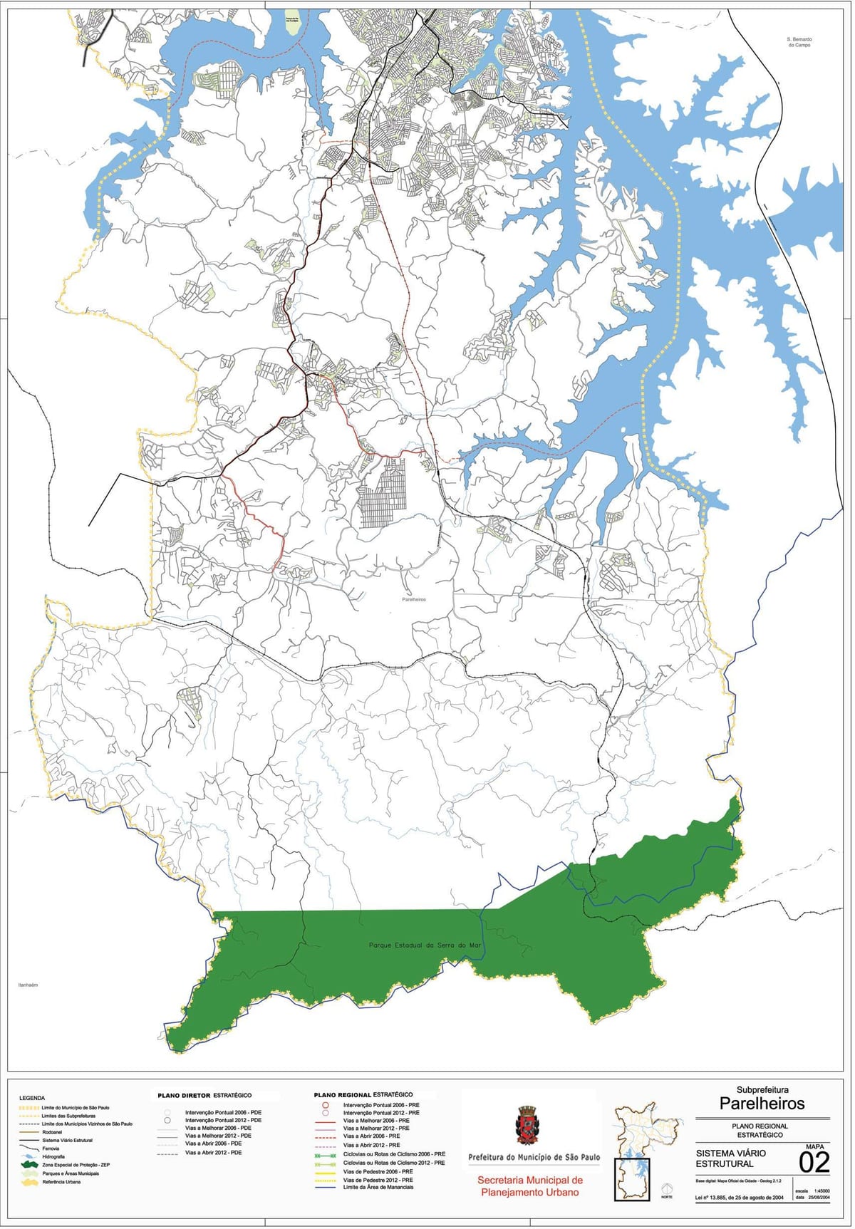 Kaart van Parelheiros São Paulo - Paaie