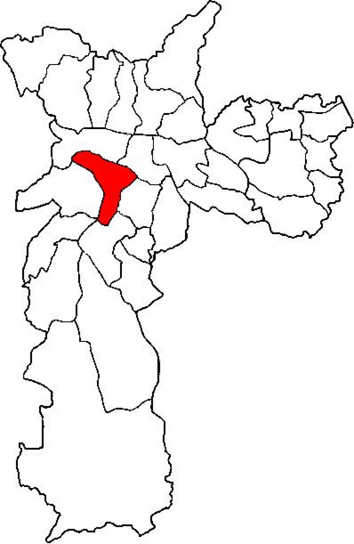 Kaart van Pinheiros sub-prefektuur São Paulo