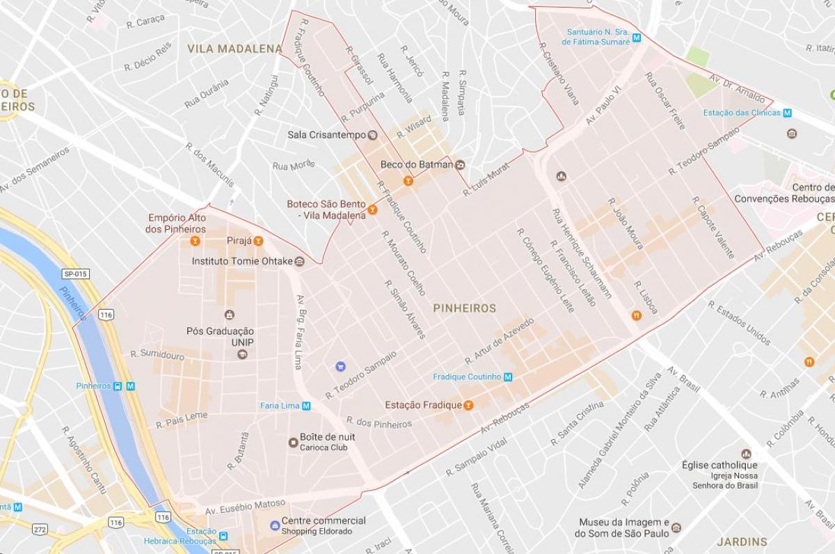 Kaart van Pinheiros São Paulo
