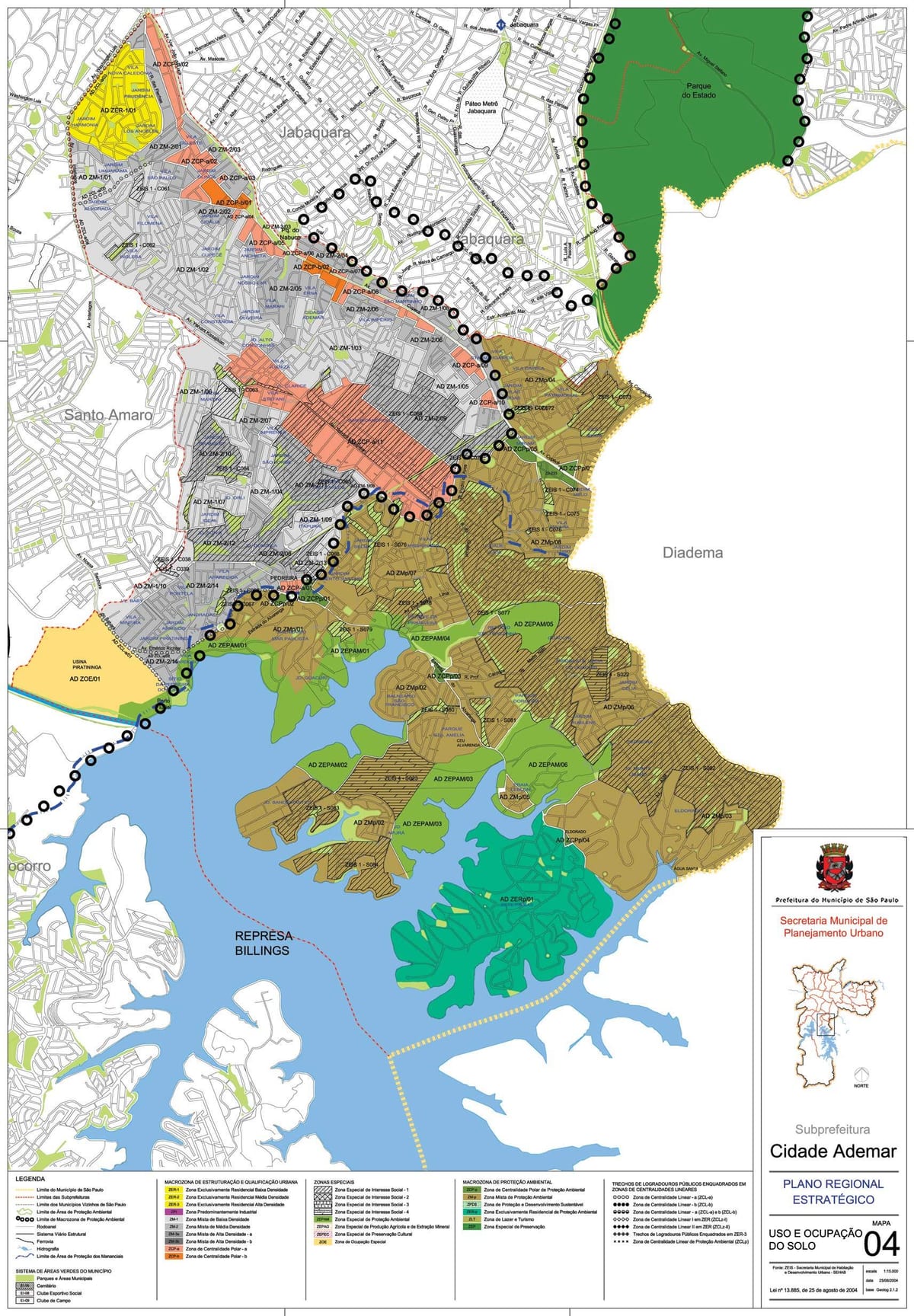Kaart van die Plek Ademar São Paulo - Besetting van die grond