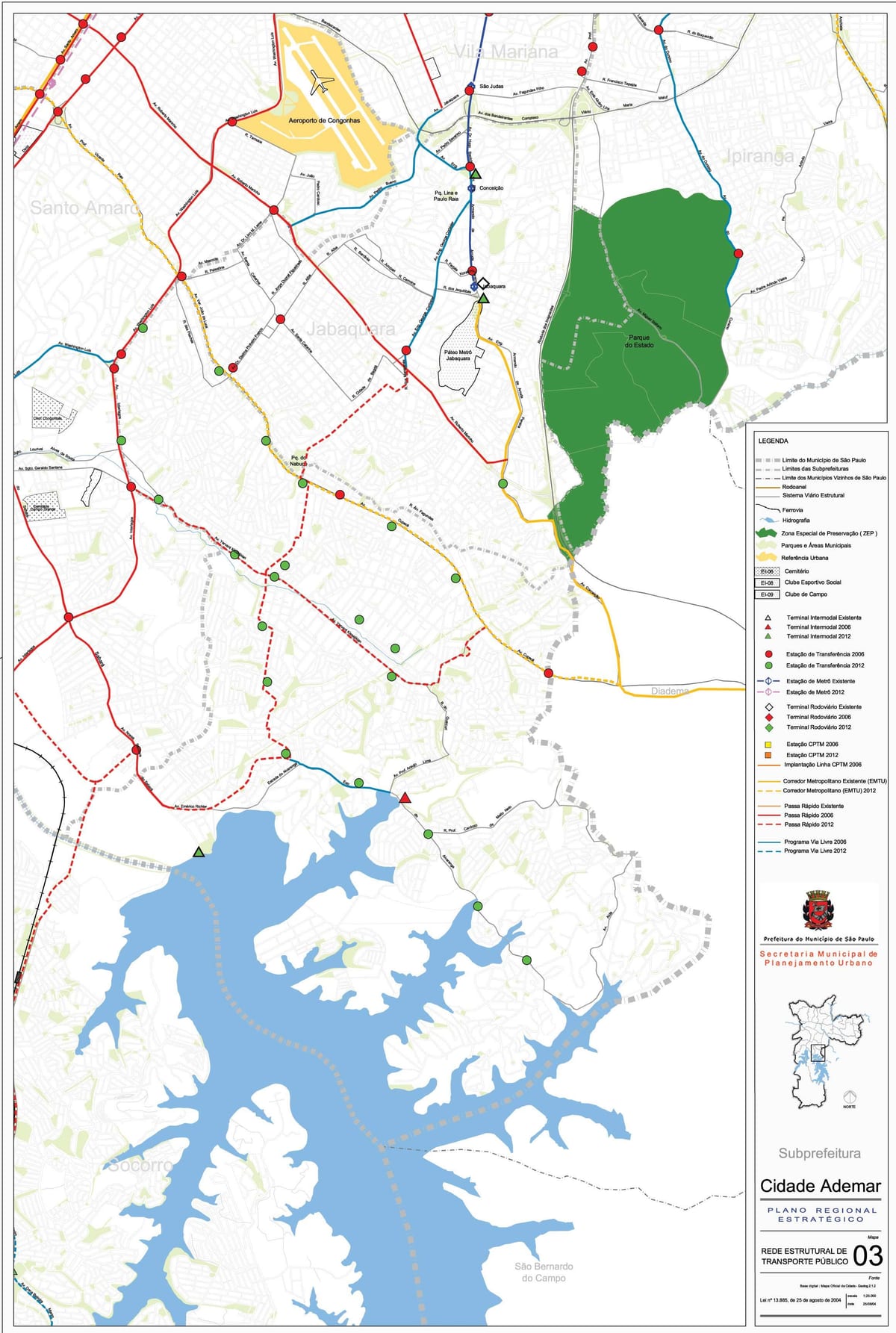 Kaart van die Plek Ademar São Paulo - Openbare vervoer