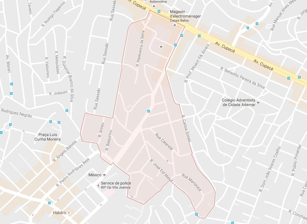 Kaart van die Plek Ademar São Paulo