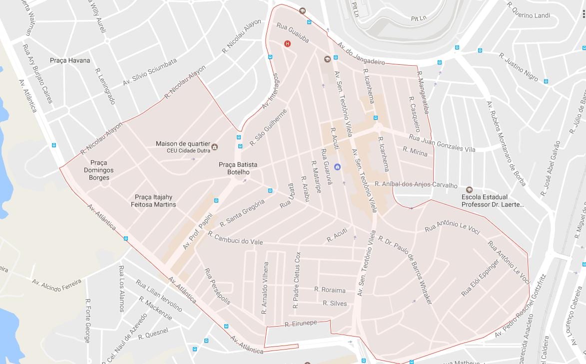 Kaart van die Plek Dutra São Paulo