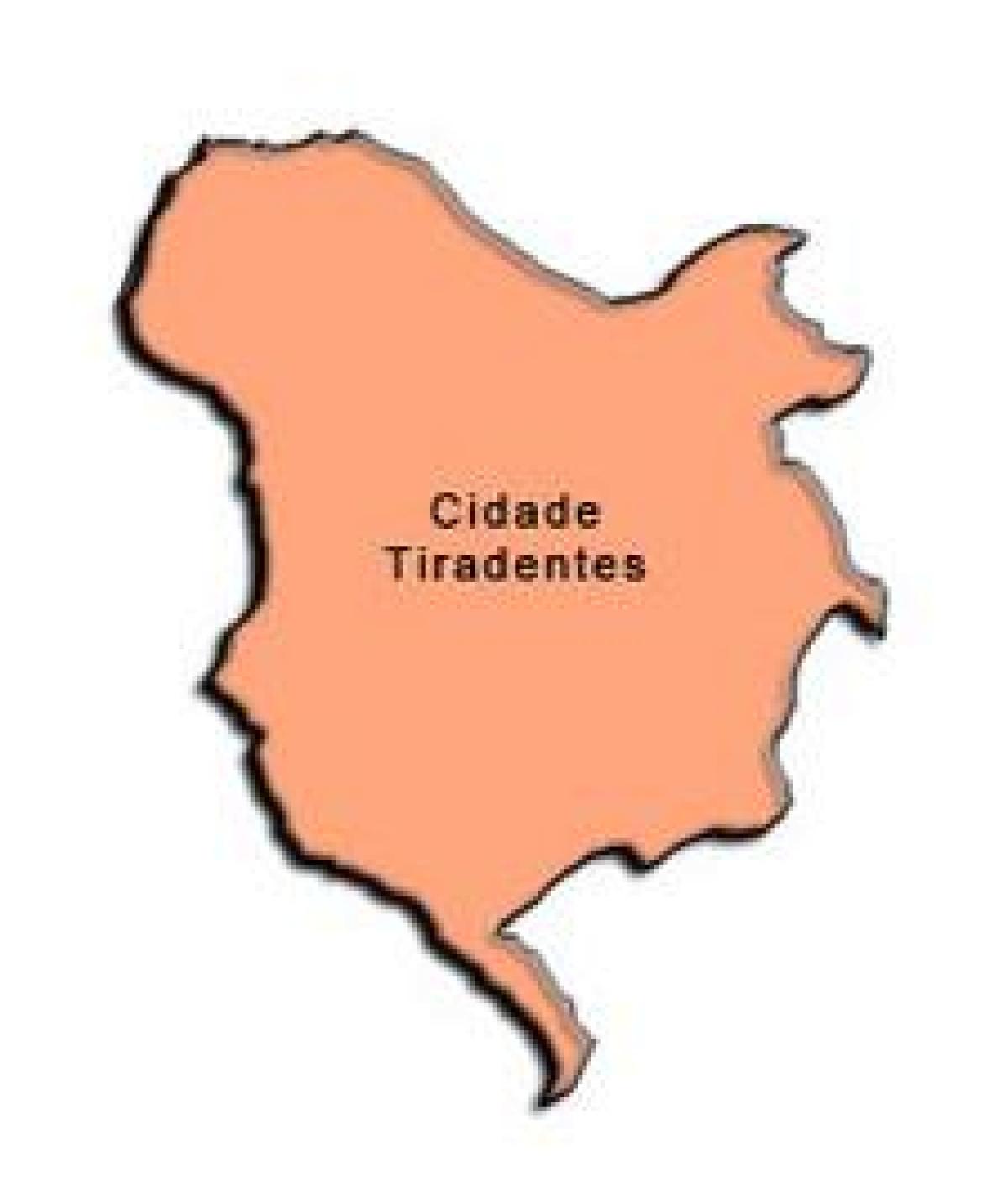 Kaart van die Plek Tiradentes sub-prefektuur