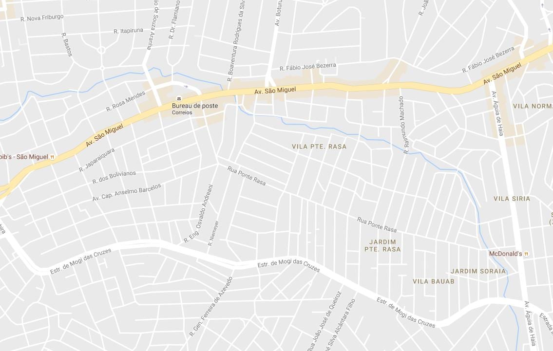 Kaart van Ponte Rasa São Paulo