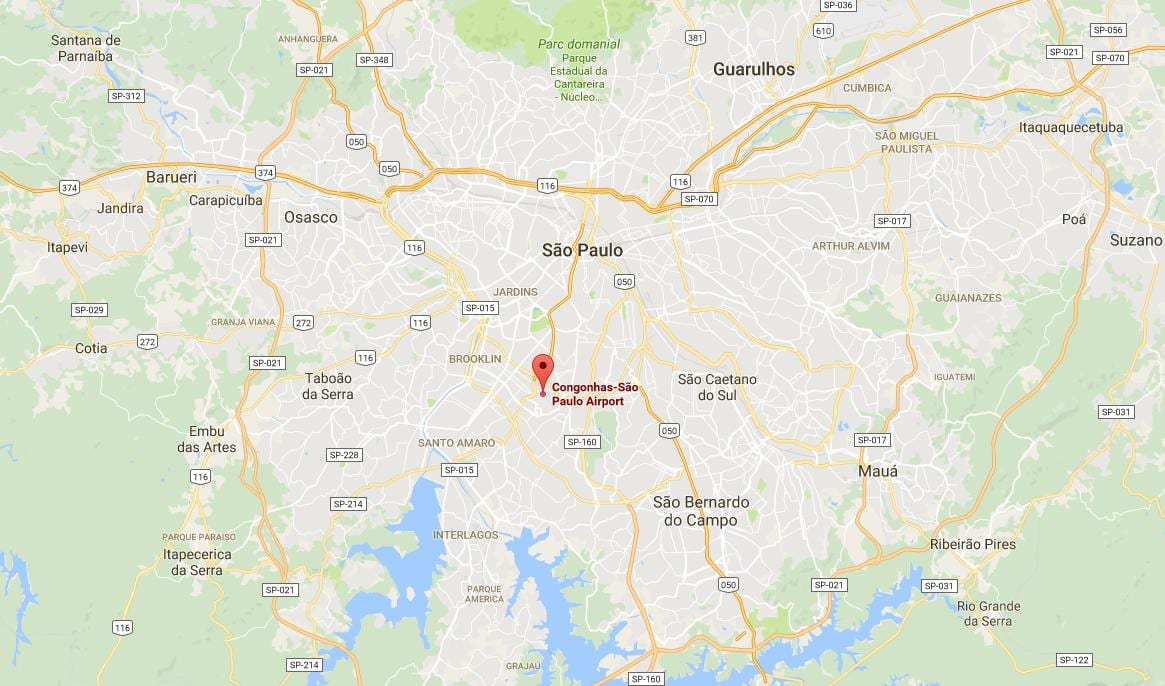 Kaart van São Paulo Congonhas lughawe